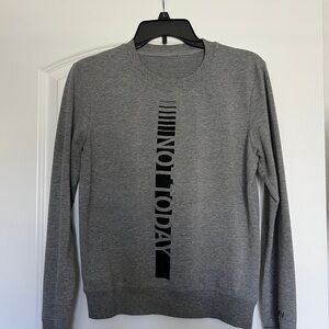 Gray Crew Neck Sweatshirt with Black Print